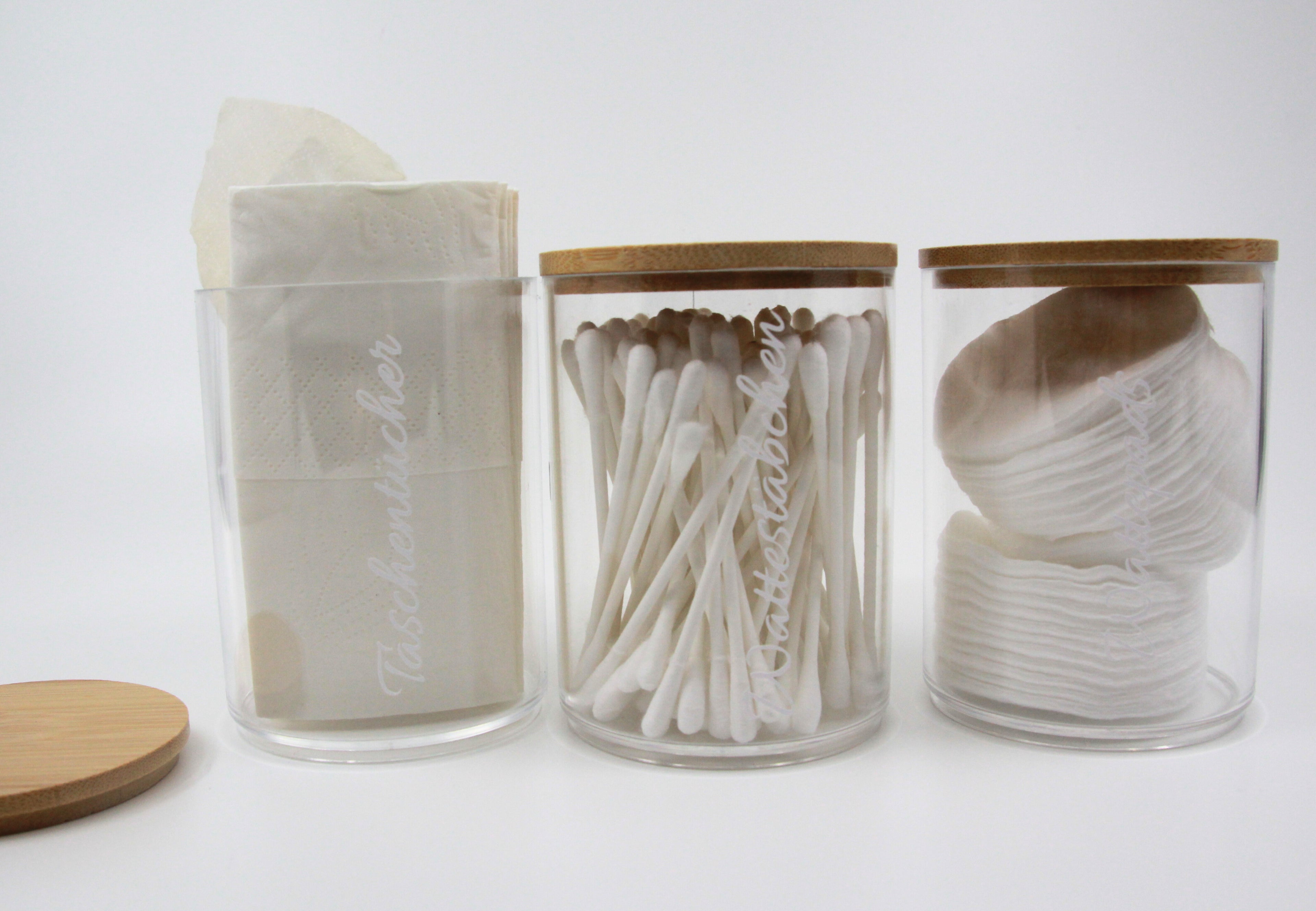 Mehrzweck-Glas "Selina" Minimalistischer Behälter mit Bambusdeckel