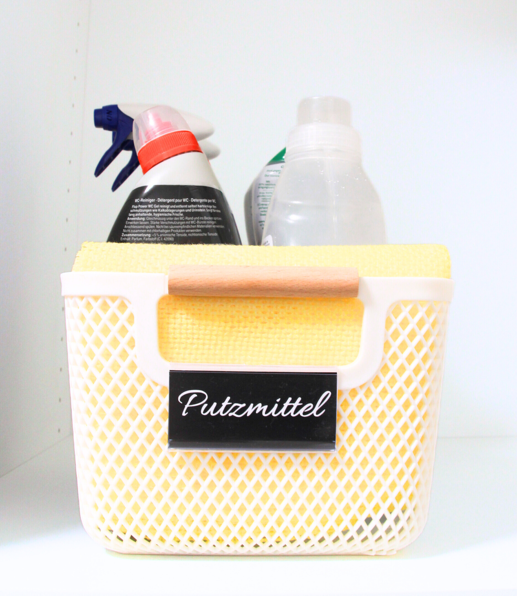 Multifunktionaler Kunststoff-Aufbewahrungskorb mit Holzgriffen "Anja"