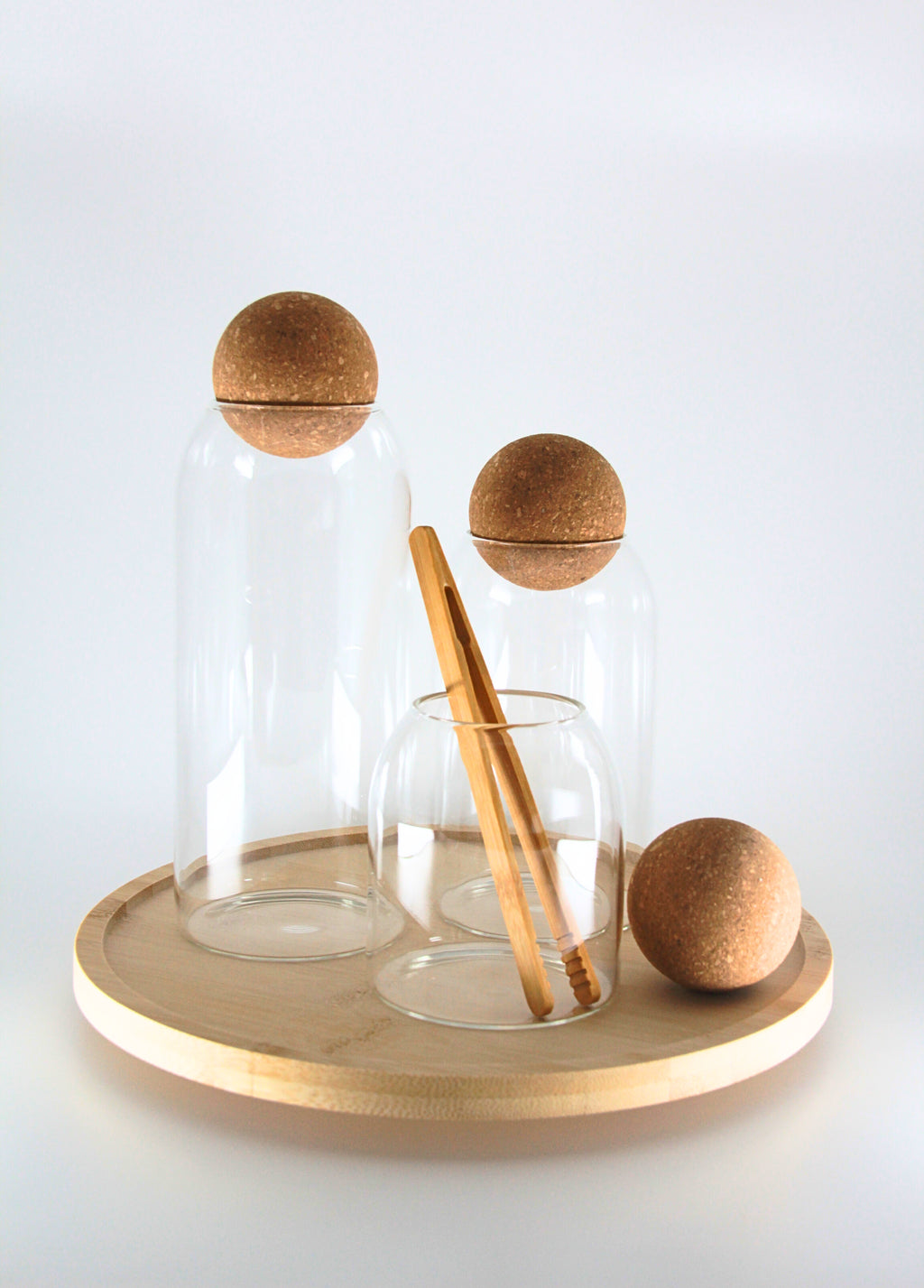 Vorratsglas-Set "Bali" 3er Set Design-Gläser mit Korkkugel