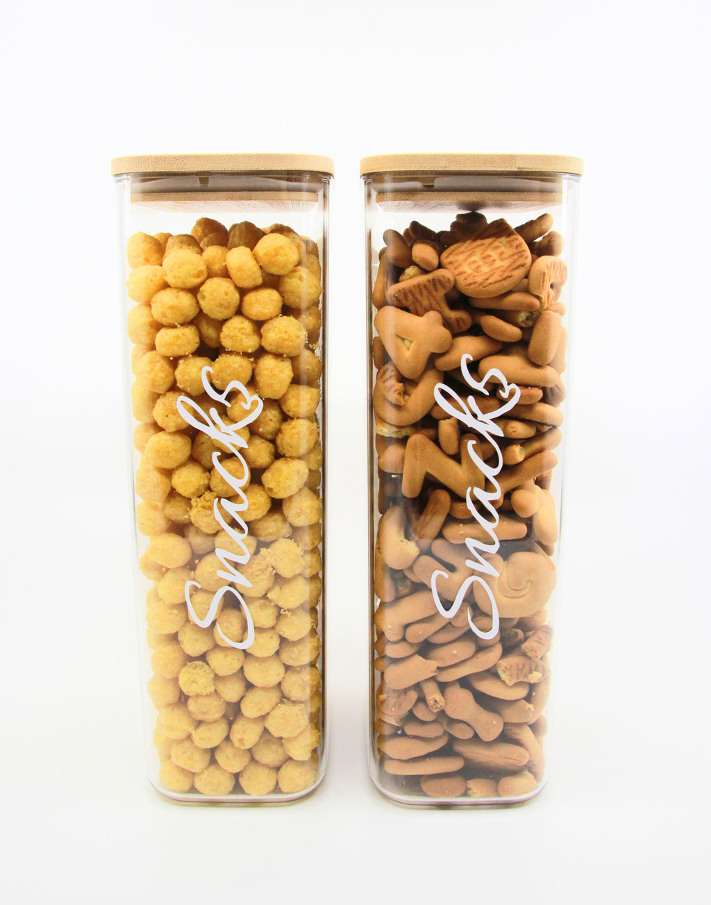 Vorratsdose "Beta"  Quadratisches Premium-Ordnungssystem mit Luftdichtem Bambusdeckel