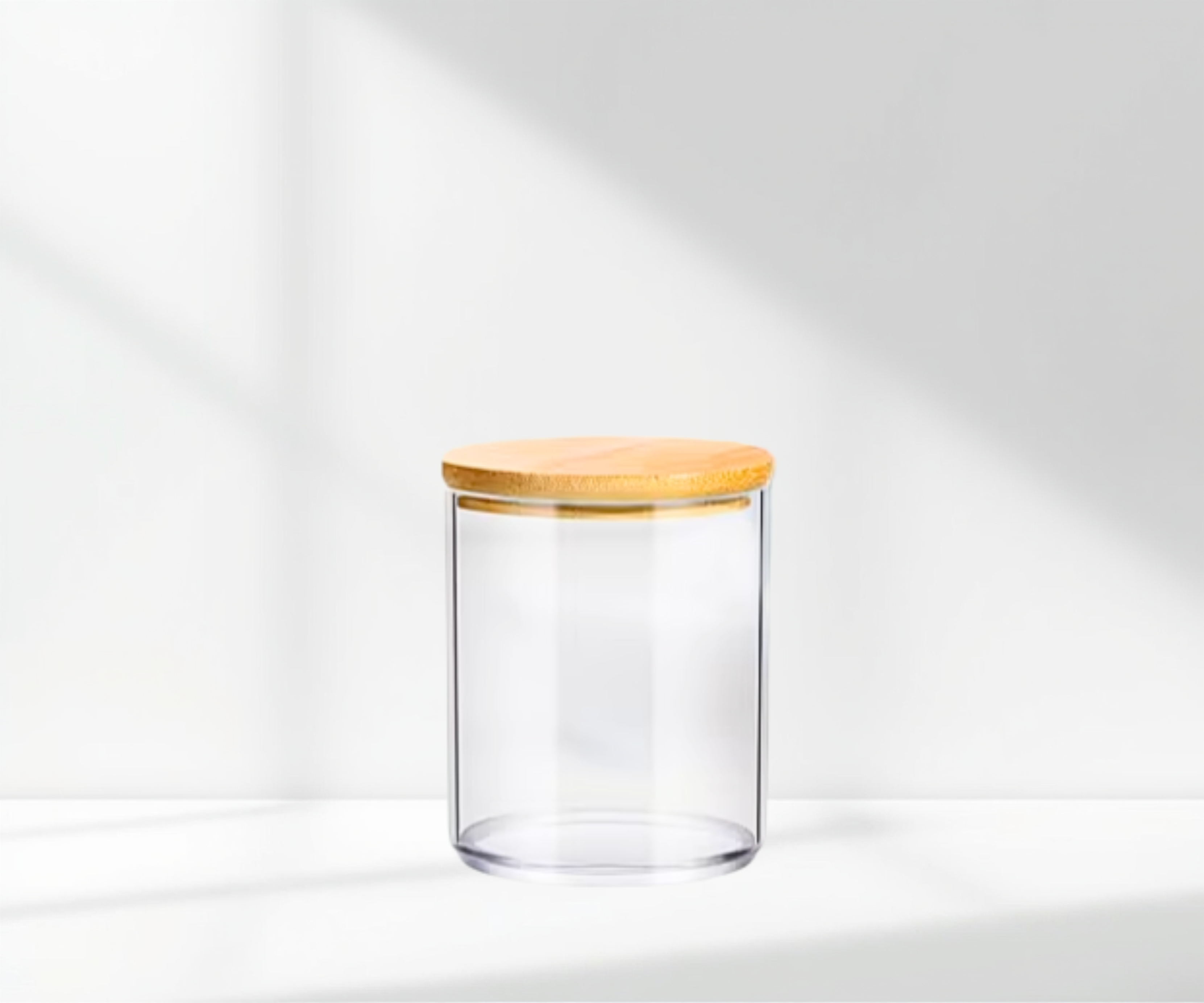 Mehrzweck-Glas "Selina" Minimalistischer Behälter mit Bambusdeckel