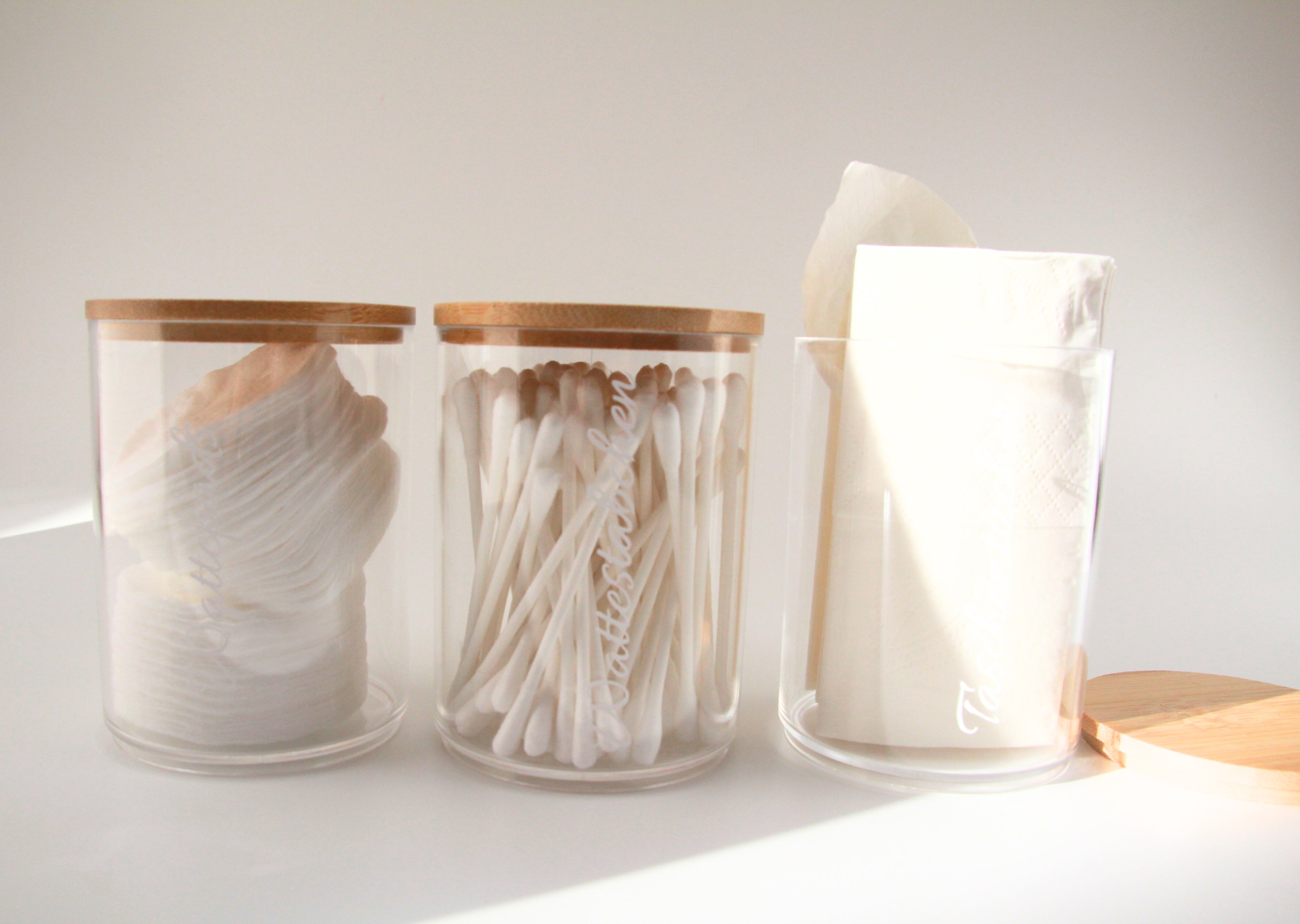 Mehrzweck-Glas "Selina" Minimalistischer Behälter mit Bambusdeckel